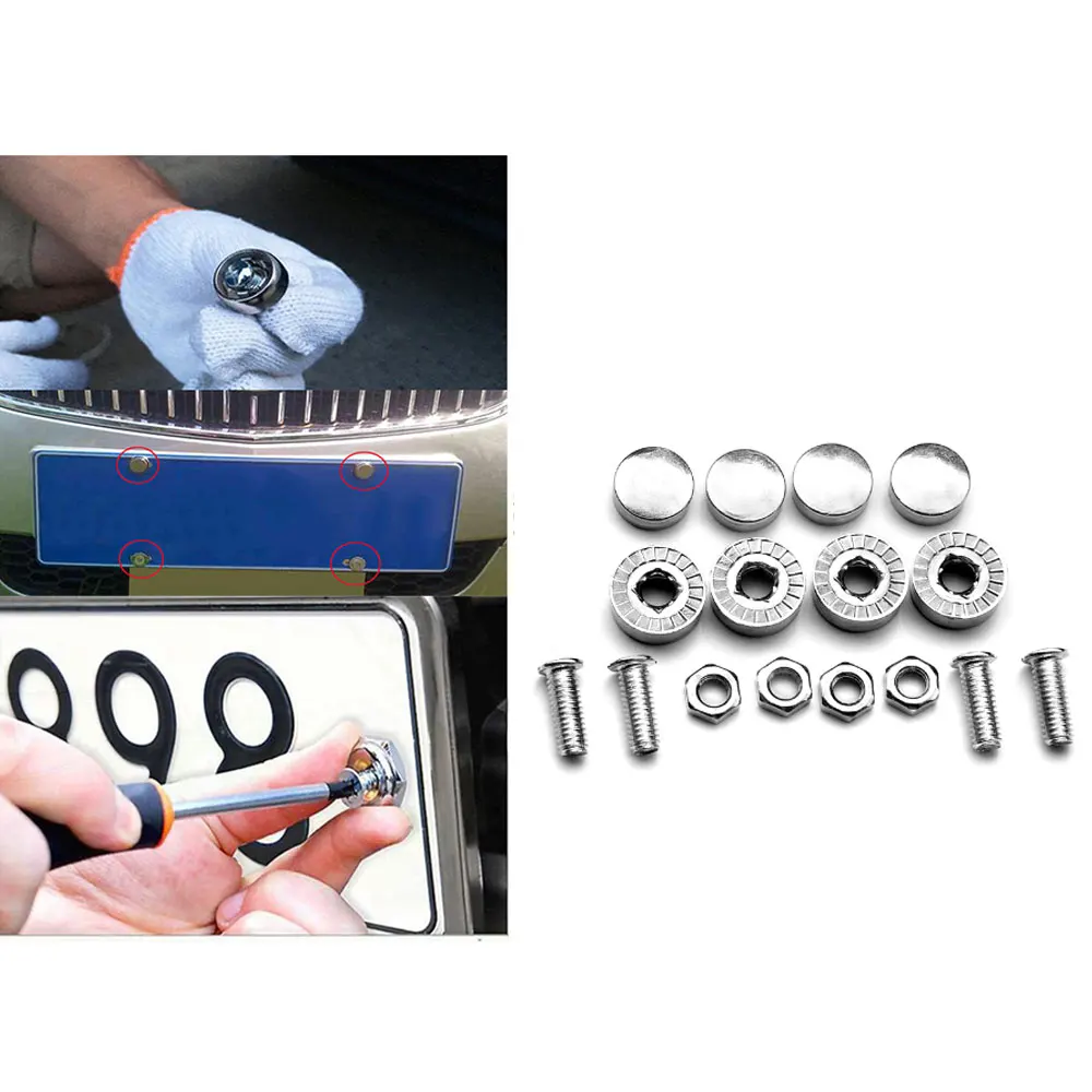 2025 16X Car License Plate Bolts Screws Cover for Volvo S40 S60 S80 XC60 XC90 V40 V60 Any Cars XC40 360c V90 V40