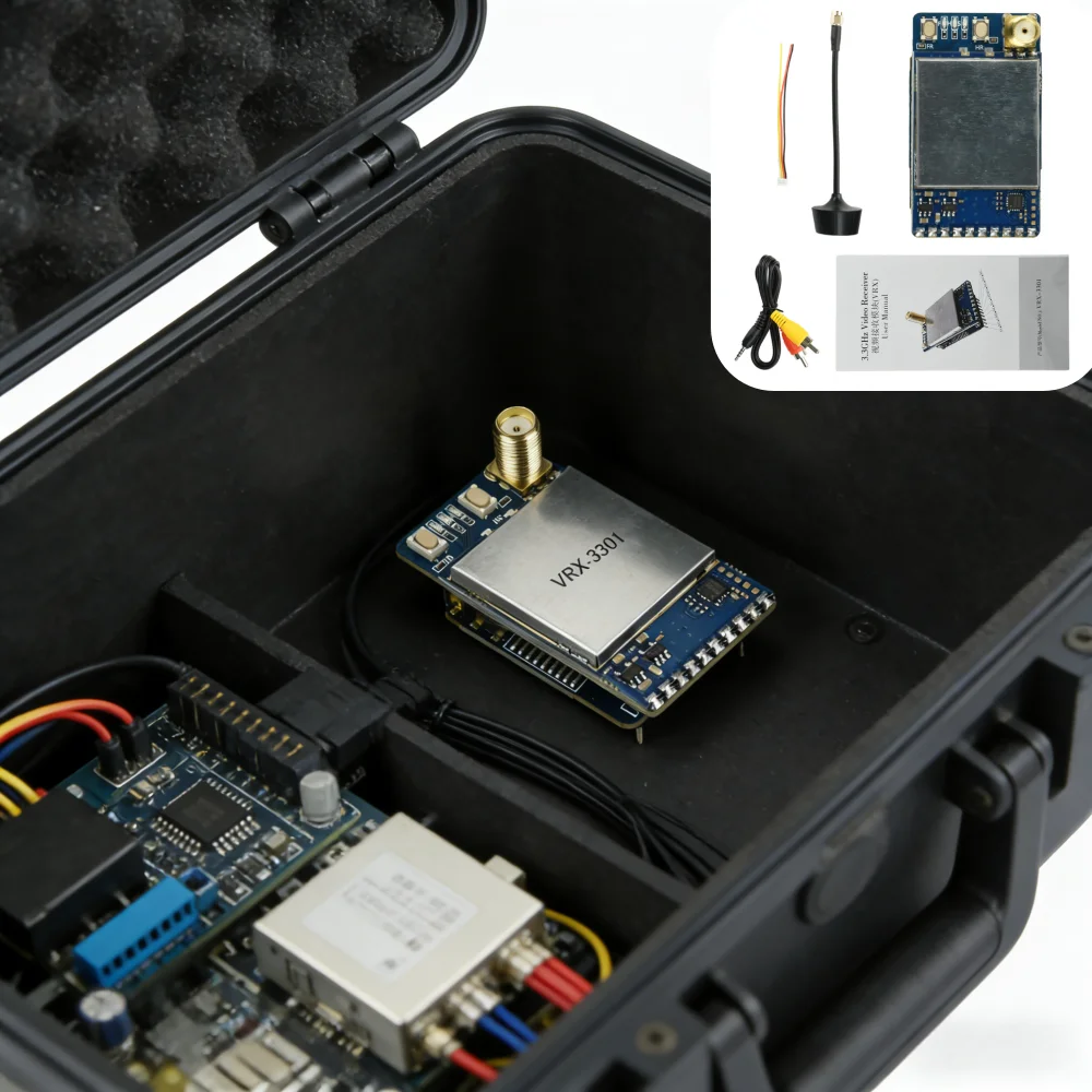 VRX-3301 FPV Video Analog Receiver Module 3.1-3.7GHz Wideband 64-CH Low Latency High Sensitivity for FatShark Goggles