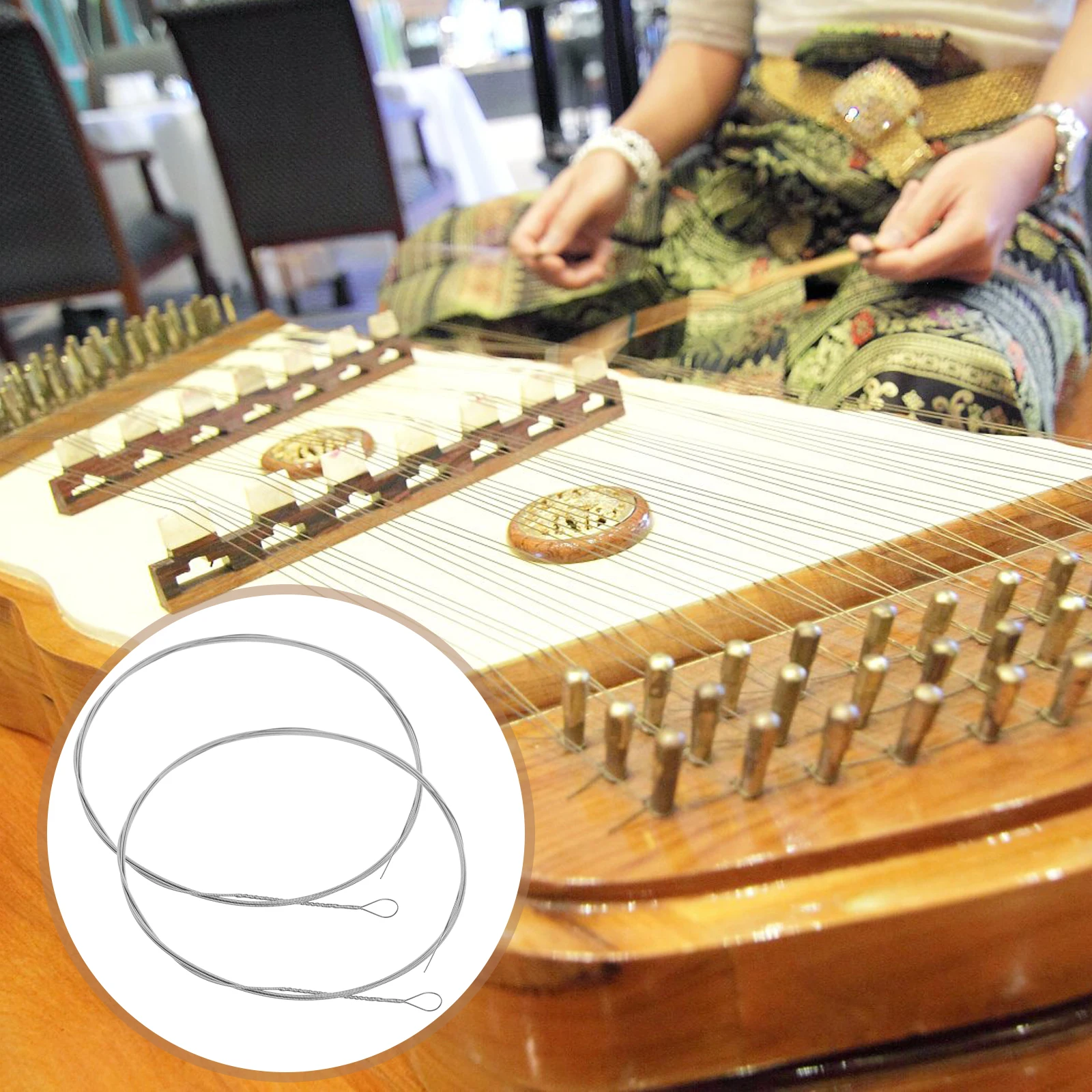 

2Pcs Excellent Sound Quality Dulcimer String Steel Strings For Instruments Replacement Parts