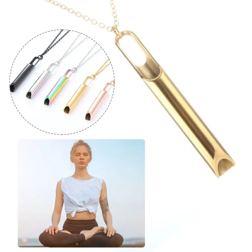 Ожерелье из нержавеющей стали для осознанного дыхания для облегчения тревоги для дыхательных упражнений, ожерелье для дыхания с осознанным анапаном