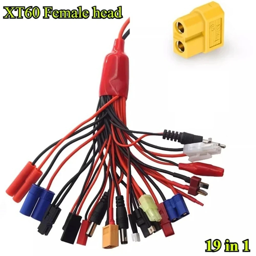 Multifunction Balance Charging 19IN1 Cable Adapter JST XT60 EC3 EC5 HXT Futaba T Plug Tamiya for IMAX B6 B6AC Charger 19 in 1