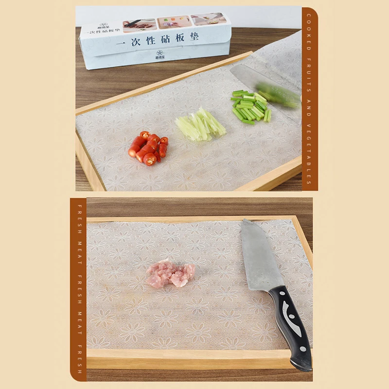 24x300CM Flexible Cutting Board Paper Plastic Chopping Boards Paper Disposable Cuttable Cutting Board Mat Picnic Fruit Placemat