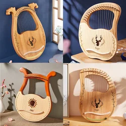 Lyre Harp 10/16/19/21/24 Strings Piano Harp Lyre Harp Mahogany Stringed Musical Instrument With Tuning Wrench Spare Strings