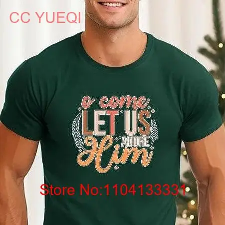 

Футболка Oh Come Let Us Adore Him, новогодний рождественский сезон, одинаковый экипаж с длинными или короткими рукавами