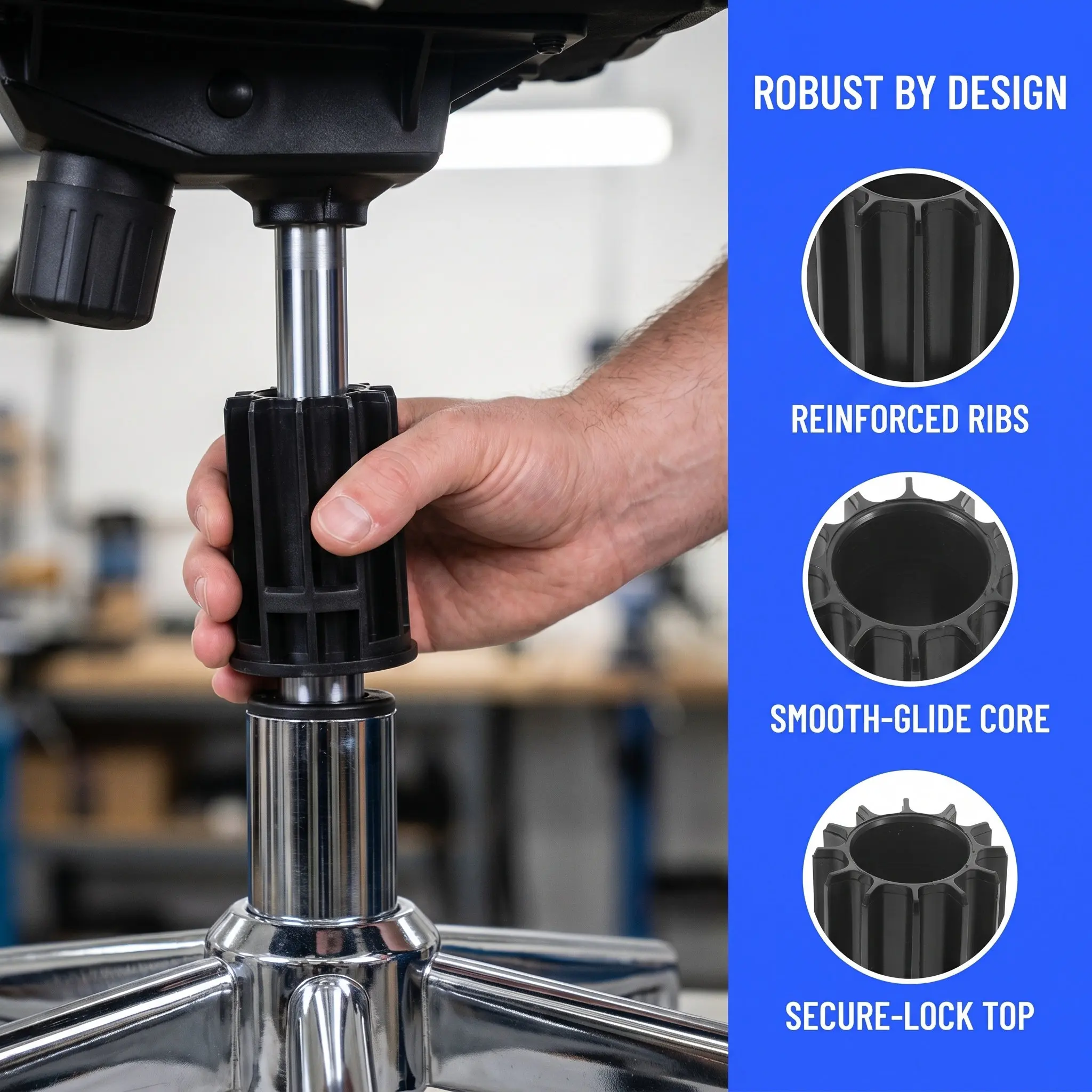 2Pcs Chair Pedestal Post Bushing Plastic Insert Gas Cylinder Sleeve Height Limiter Spacer Seat Base Liner Replacement Anti-Sink
