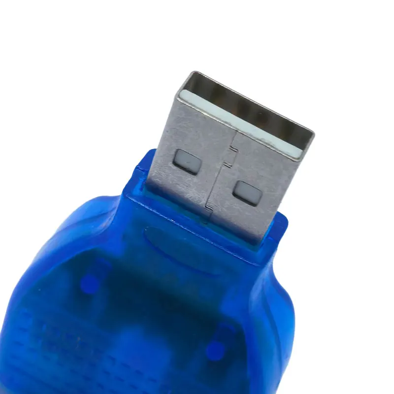 USB Male to Dual PS/2 Female Adapter, USB to PS2 Converter Splitter for PC Keyboard & Mouse, Blue Transparent Housing
