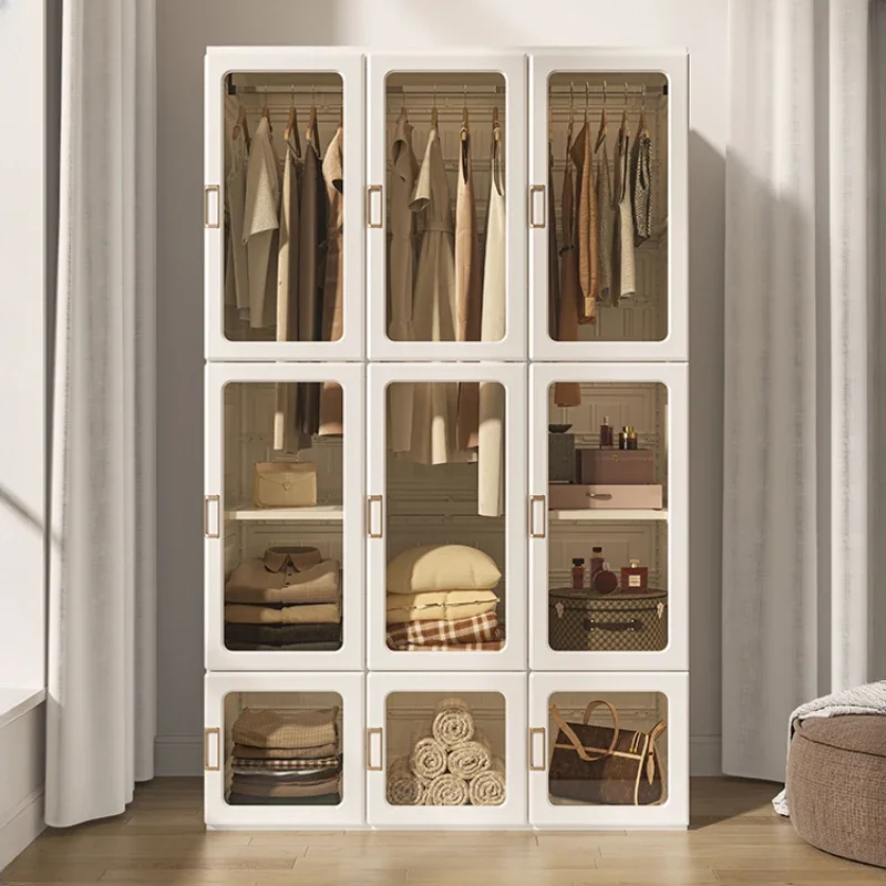 Space Saving Wardrobe Clear Storage Aesthetic Plastic Bedroom Wardrobe Closet Systems Hotel Ropero Armables Closets Armables