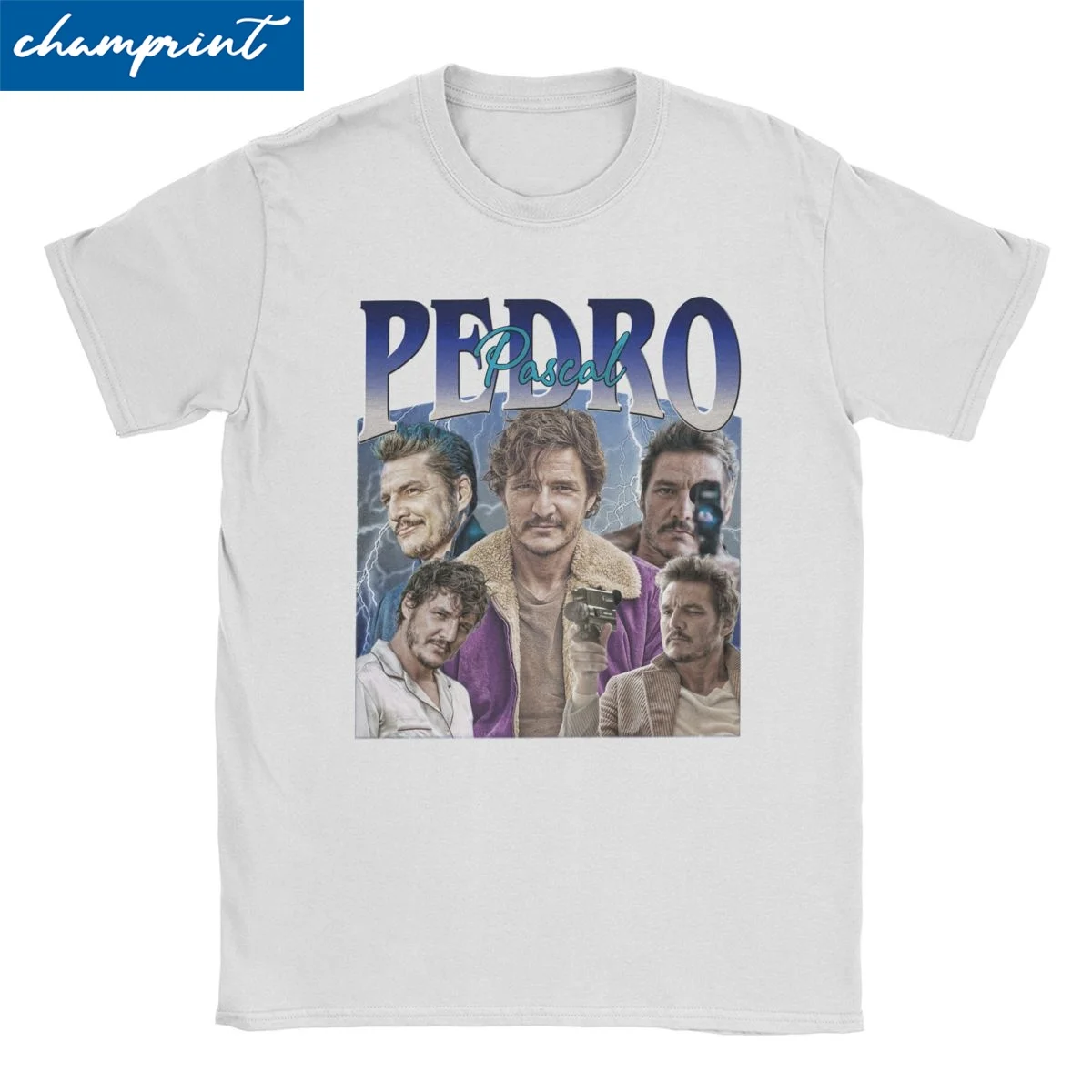 Novelty Pedro Pascal Homage T-Shirt for Men Women Crew Neck Pure Cotton T Shirt Short Sleeve Tees Birthday Gift Clothes