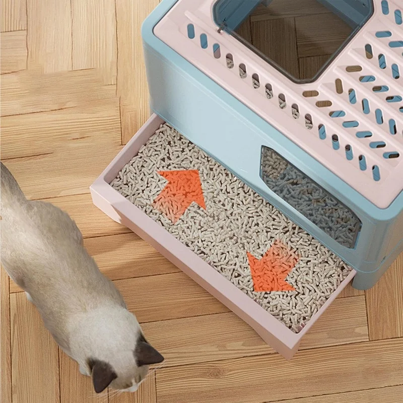 Large Cat Litter Box Fully Enclosed Splash-proof Cat Litter Box Drawer Cat Litter Box Cat Supplies