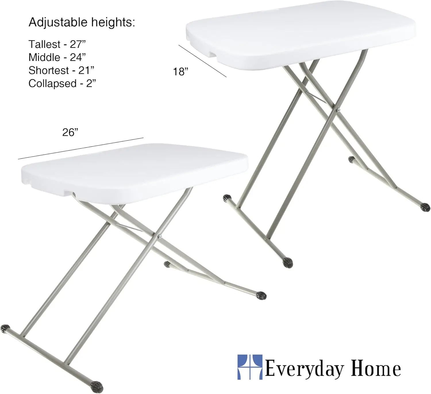 Folding Table - Lightweight Portable Folding Desk - Small Plastic Table for TV Tray, Playing Cards, and Craft Room
