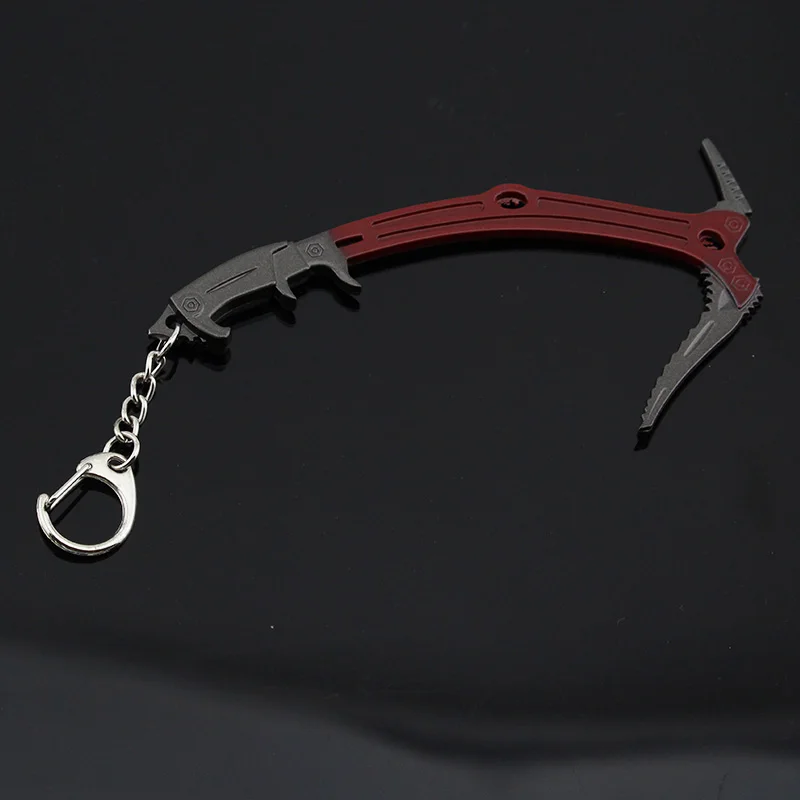 Colgante Metálico de Hacha de Escalada de Lara Croft, Llavero, Adorno para Bolso, Soporte para Llaves, Accesorios de Joyería para Cosplay