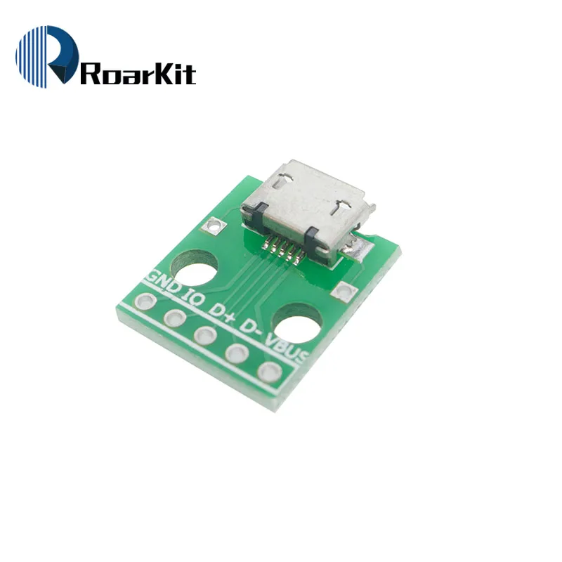 10PCS/LOT MICRO USB to DIP Adapter 2.54mm 5pin Female Connector B Type PCB Converter USB-01