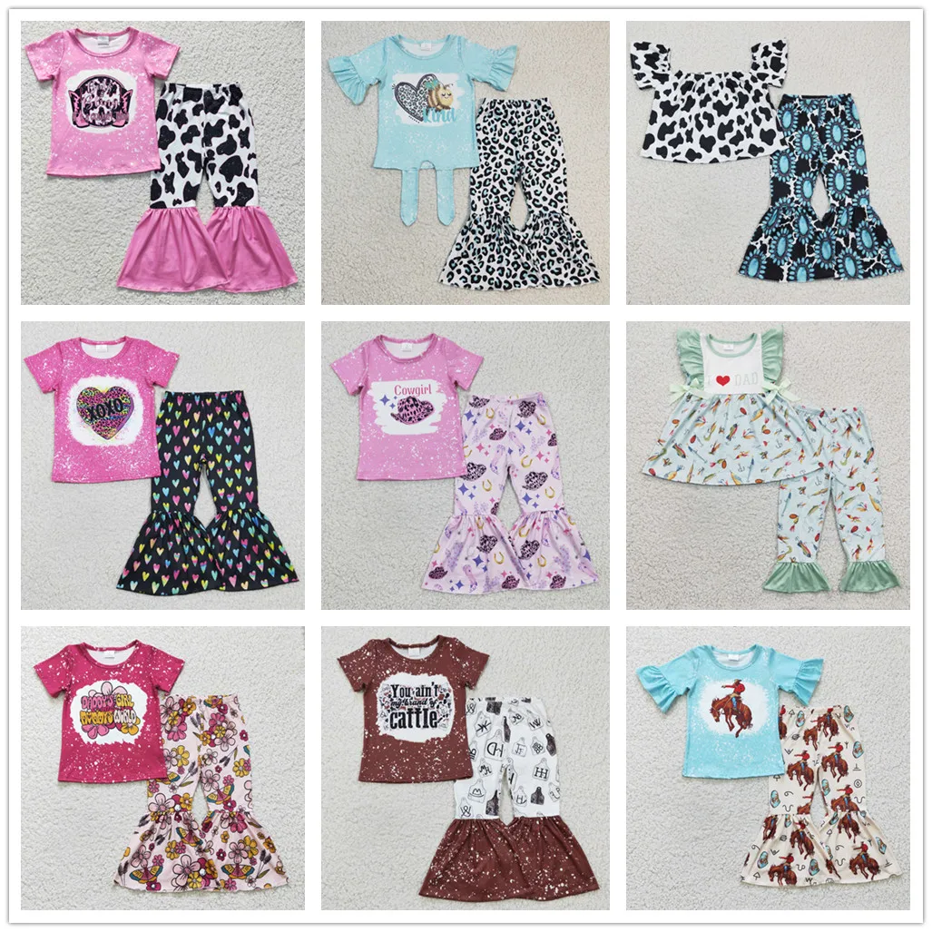 

Ready To Ship Baby Boutique Bell Bottoms Fancy Toddler Girls Clothes Outfits Wholesale Children's Boutique Sets