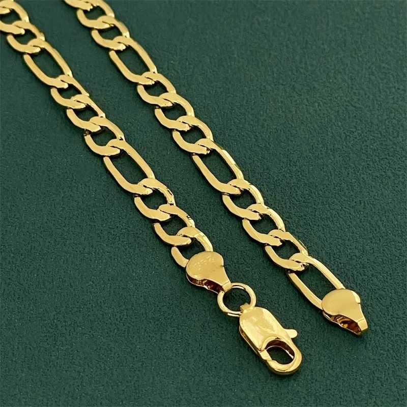 Luxurious 9999 genuine gold 24K men's hollowed out gold necklace, interlocked, personalized men's boutique gold necklace