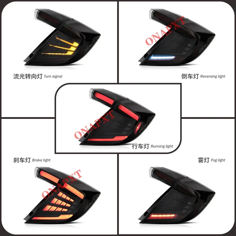 

Car Accessories Streaming Turn light LED Tail Light Assembly Refit Taillight Rear Lamp For Honda Civic 2018-2023