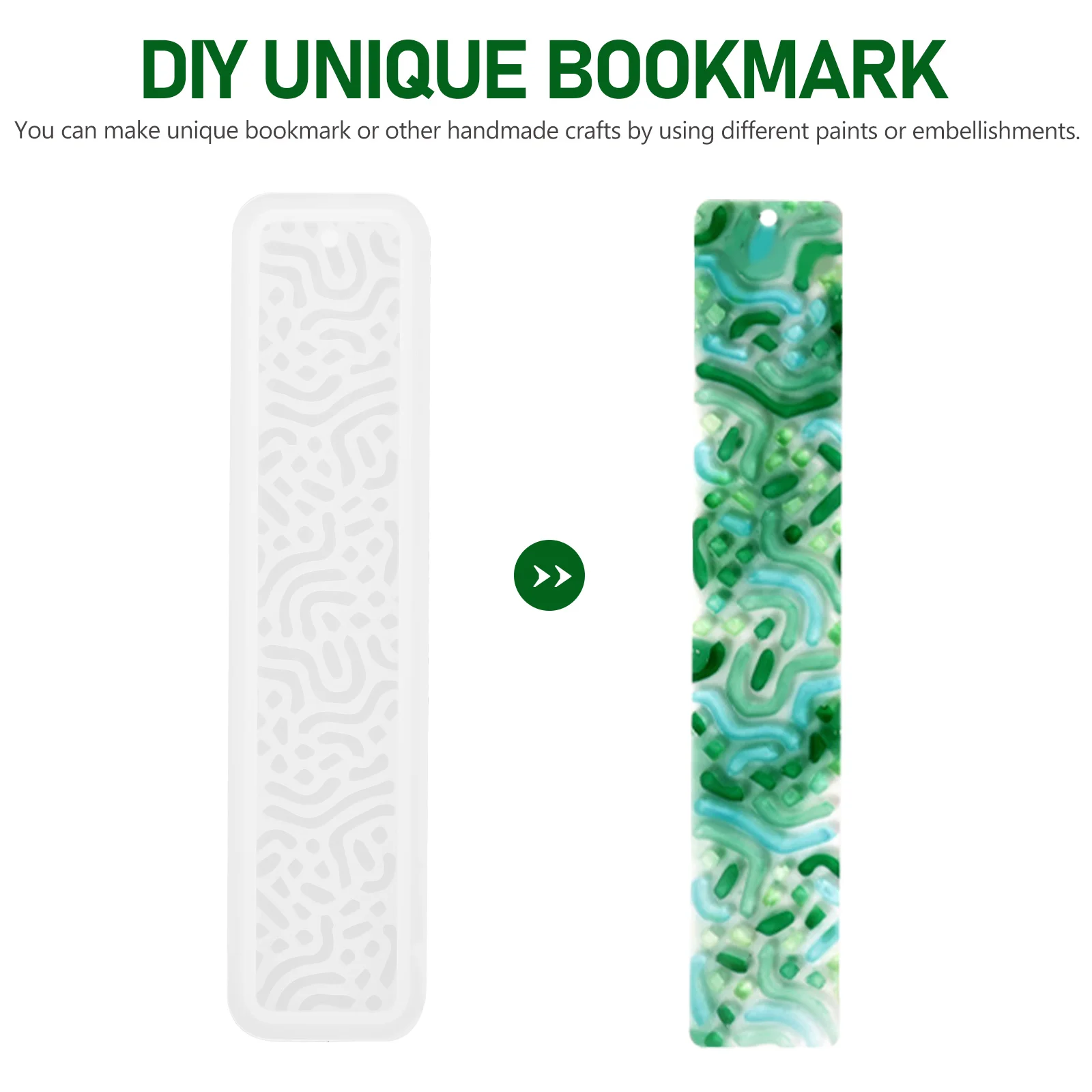 

2pcs Smooth Silicone Bookmark Mold Reusable Diy Book Mark Making Tool For Epoxy Resin Crafts Simple Rectangle Design Ideal Gift