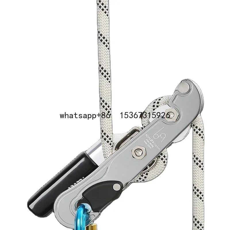 Outdoor Climbing hand control Descender Stop Self-braking Self Locking Descender Manually Controlled Rappelling Gear