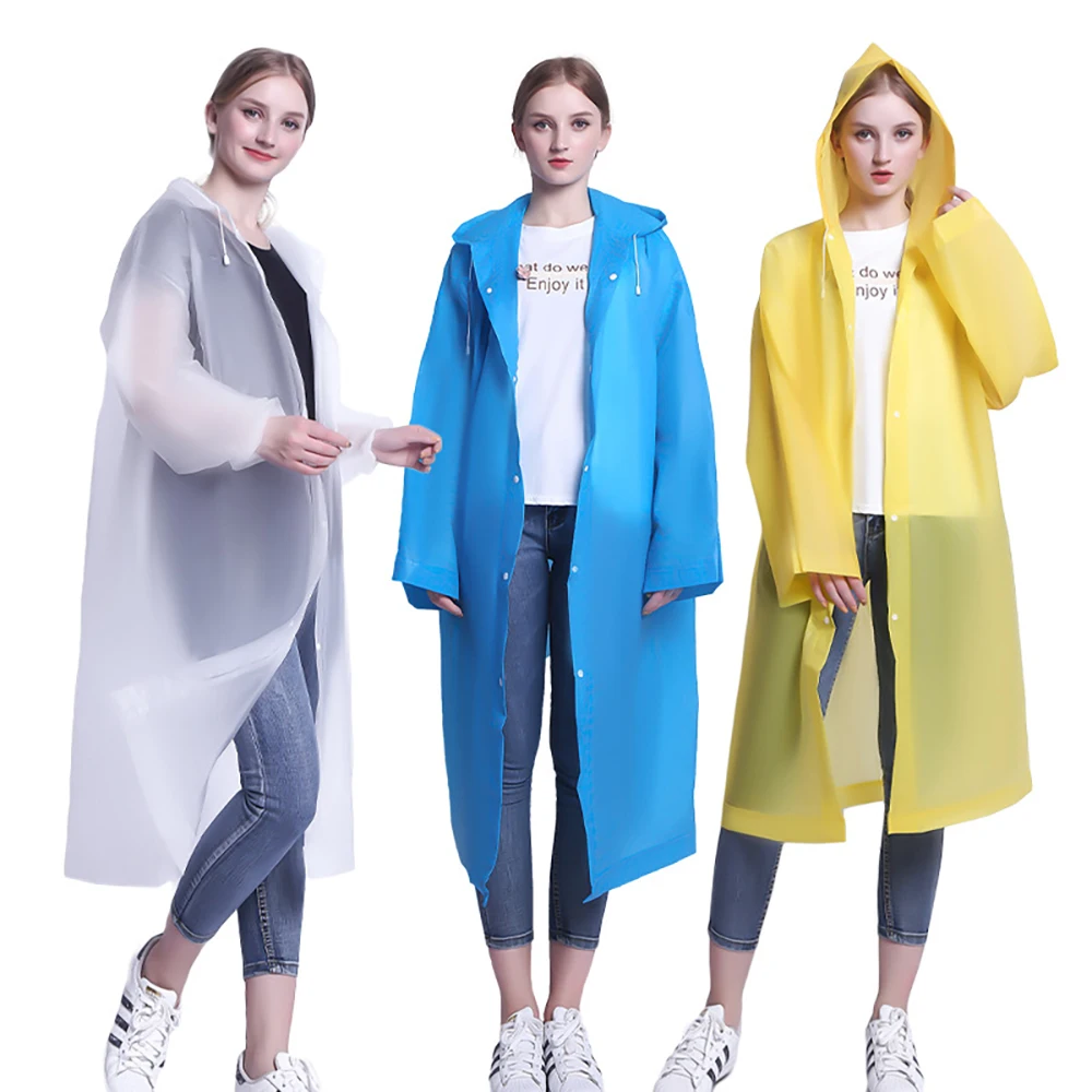 

1pcs EVA Adult Raincoat Kid Adult Thickened Waterproof Rain Coat Girl Boy Outdoor Hiking Travel Reusable Rain Jacket