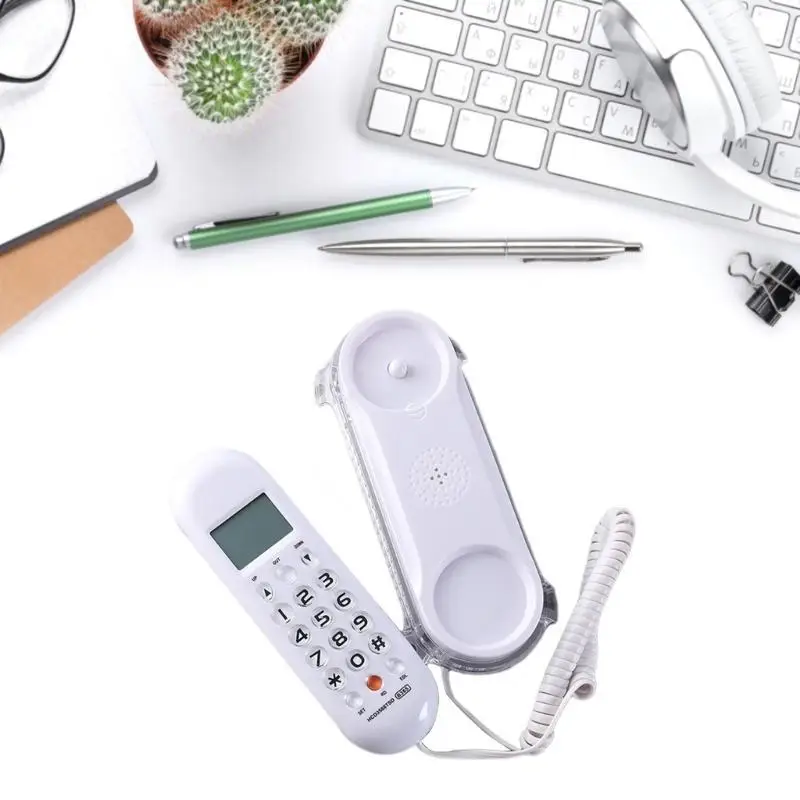 652F Modern Size Phone Fixed Landline with Caller Flash LCD Display Redialing