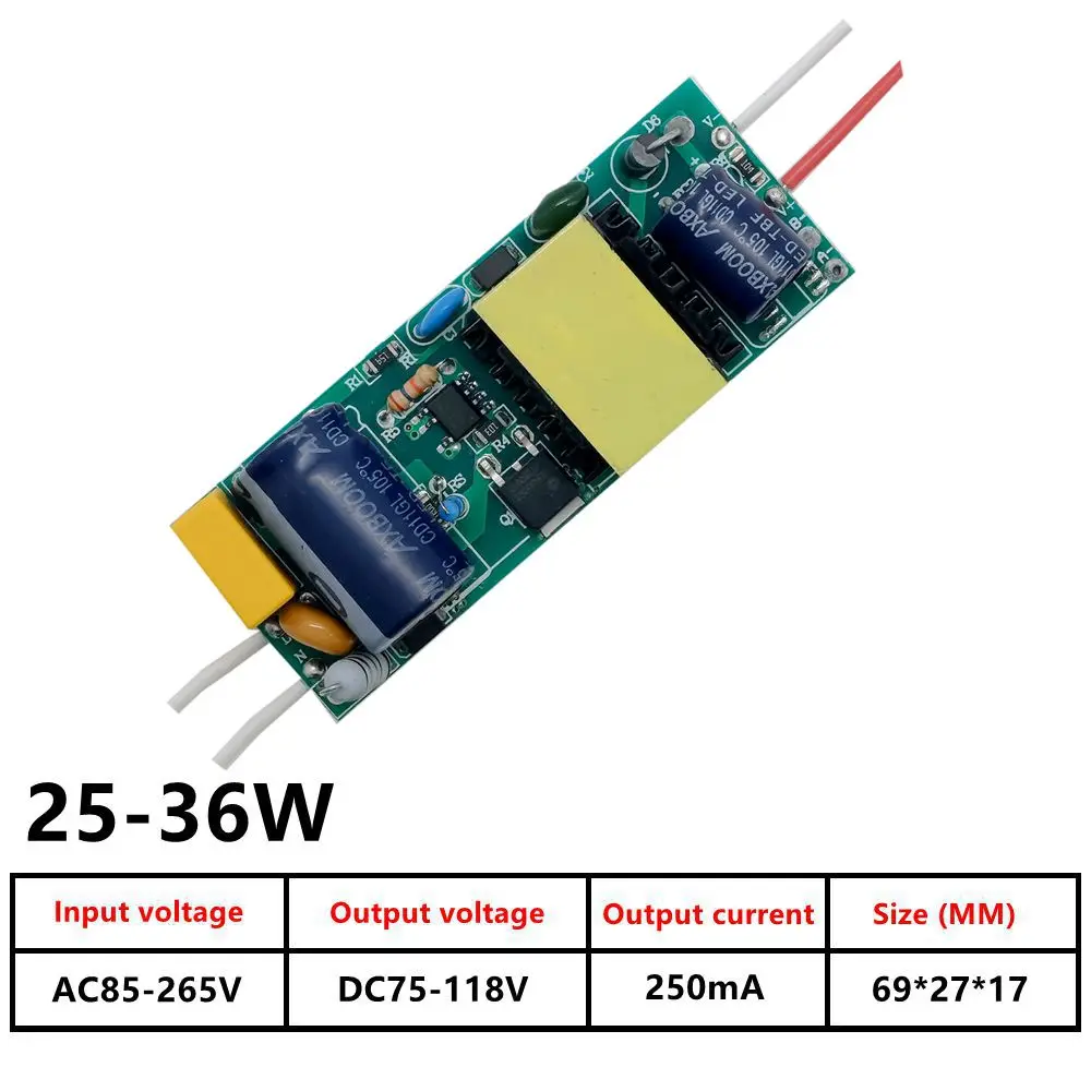 LED driver power supply 1-36W, isolation transformer without flicker, wide voltage 85-265V, built-in power supply