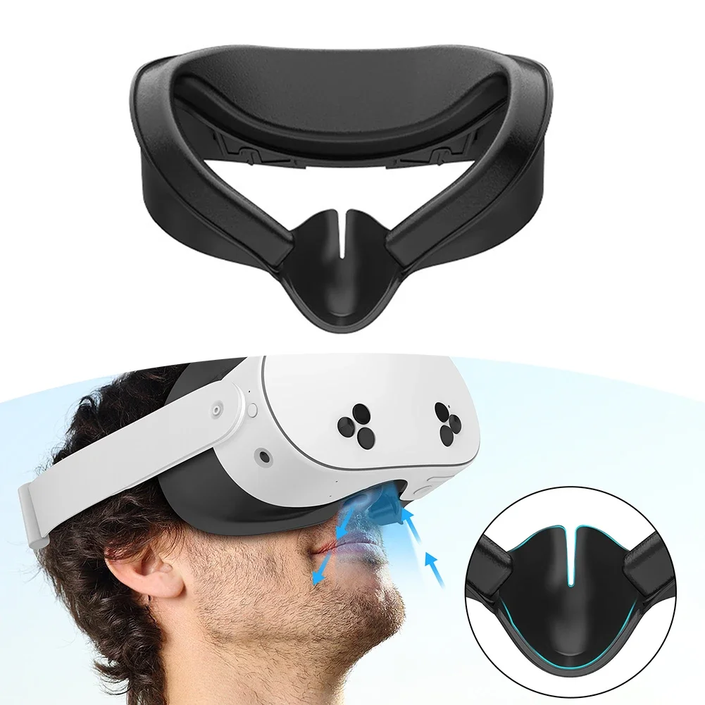 New For Meta Quest3S Facial Interface Replacement Face Mask ABS+PU Leather Sponge Soft Skin Friendly Detachable VR Accessories