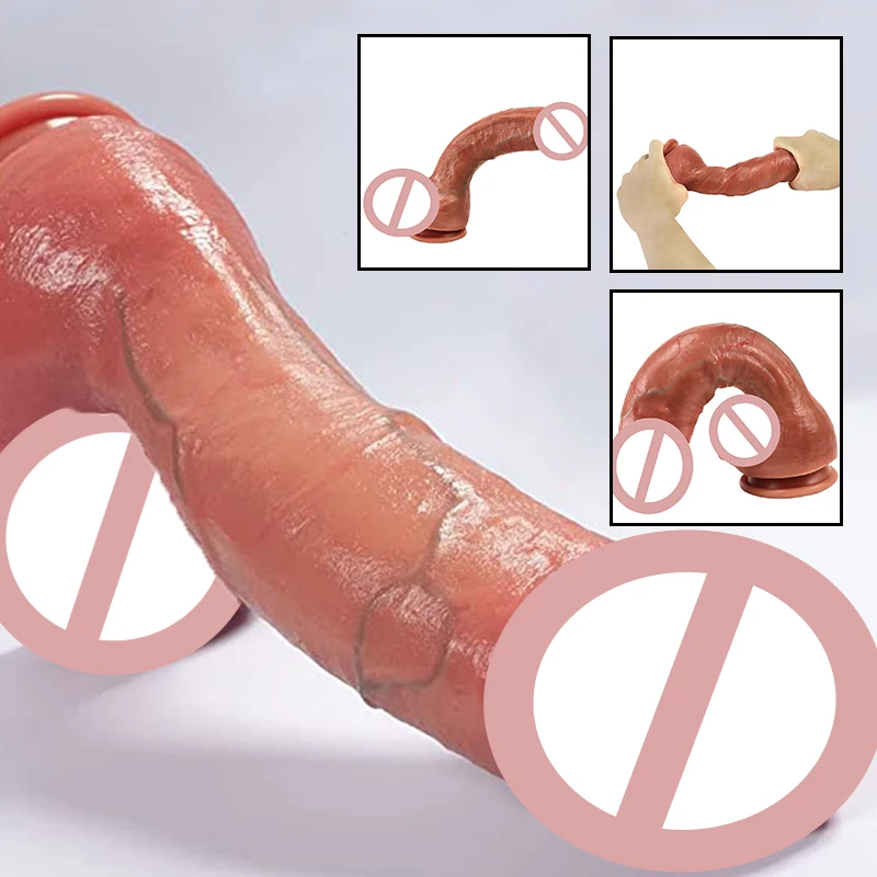 Big Realistic Silicone Dildo Lifelike Soft Manual Cock Penis Sex Toy for Women Gay Strong Suction Anal Vagina G Spot Stimulation