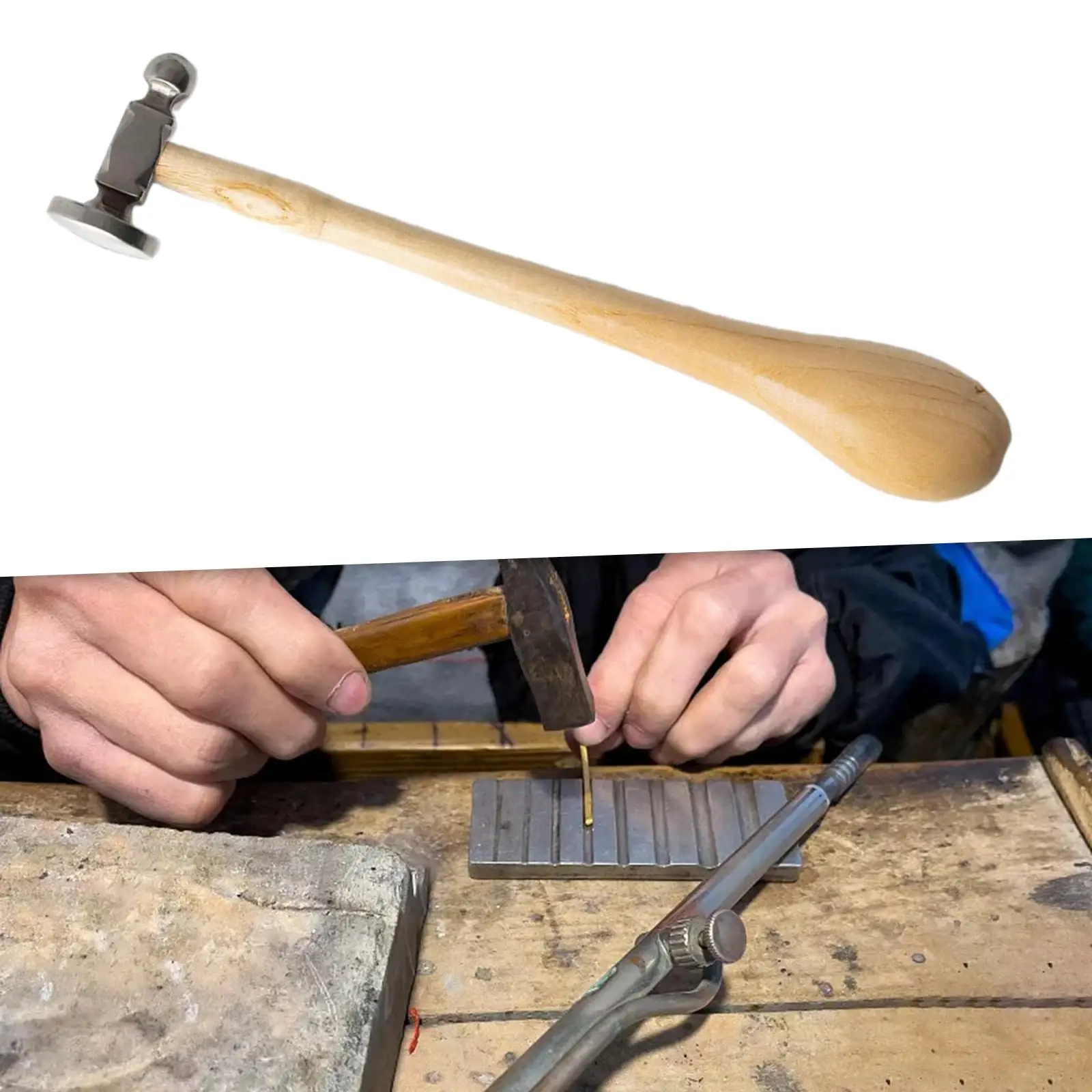 

Two Sided Chasing Hammer for Jewelry Making for Metalworking Blacksmiths