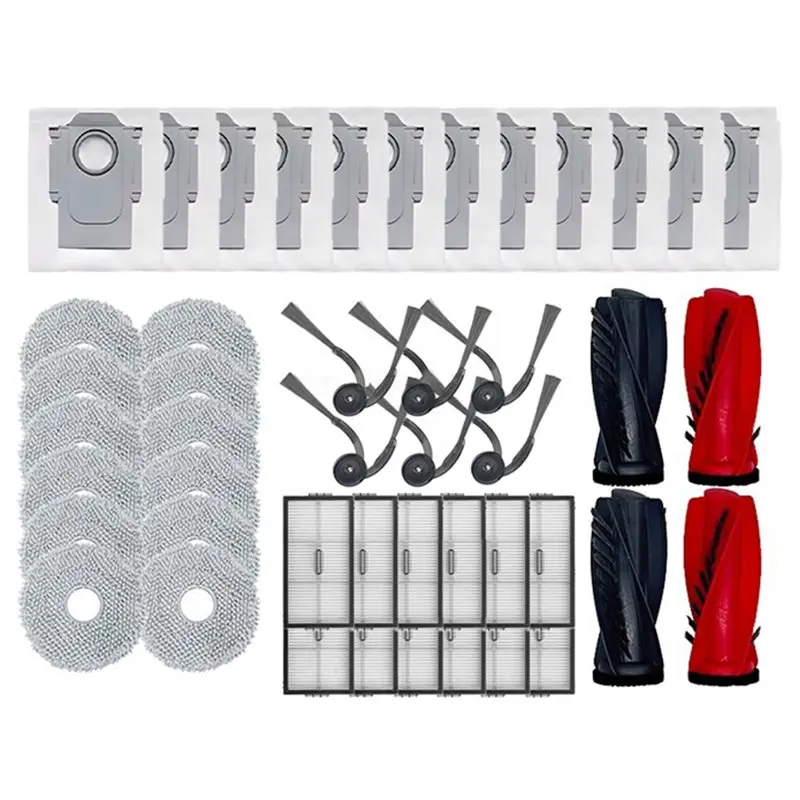 

Комплект аксессуаров ABUD для робота-пылесоса Roborock Saros10: основная и боковые щетки, HEPA-фильтр, салфетка для влажной уборки, мешок для сбора пыли