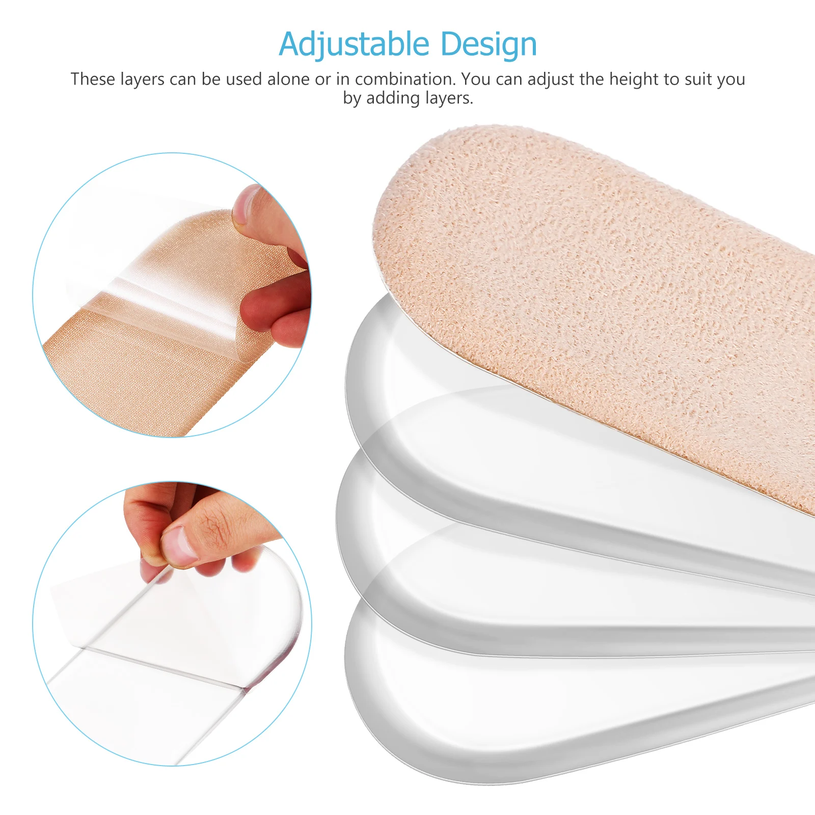 

2 Pairs Height Increasing Insoles Women Shoes Sock Sneakers Inner Heel Lift Cushion Invisible Canvas Pad Breathable Inserts
