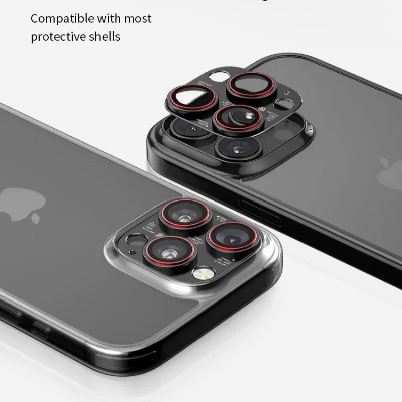 Metalen lensfilm Volledige dekking Camerabeschermer AR-lensglas voor iPhone 16 15 14 Pro Max Plus 17 Pro Achterlensbehuizing Beschermkap
