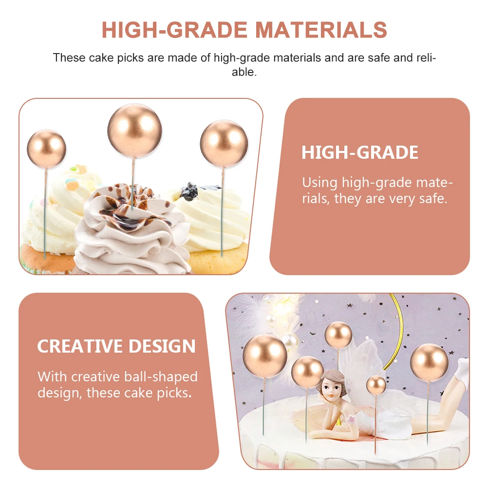 

36 Pcs Cake Decoration Shaped Foam Picks Ornament Topper Balls Party Supplies Wedding Anniversary Foams Cake Decor