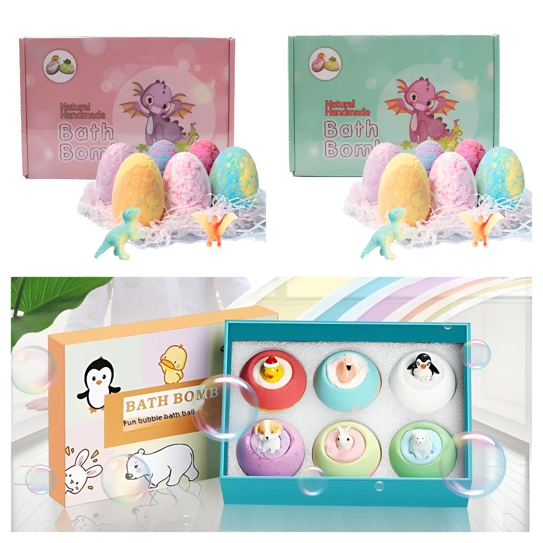 

Набор из 6 штук: Детские бомбочки для ванны в форме яиц динозавров с солью, забавные шарики для пенной ванны с сюрпризом в виде игрушек-животных, подарки на день рождения для детей