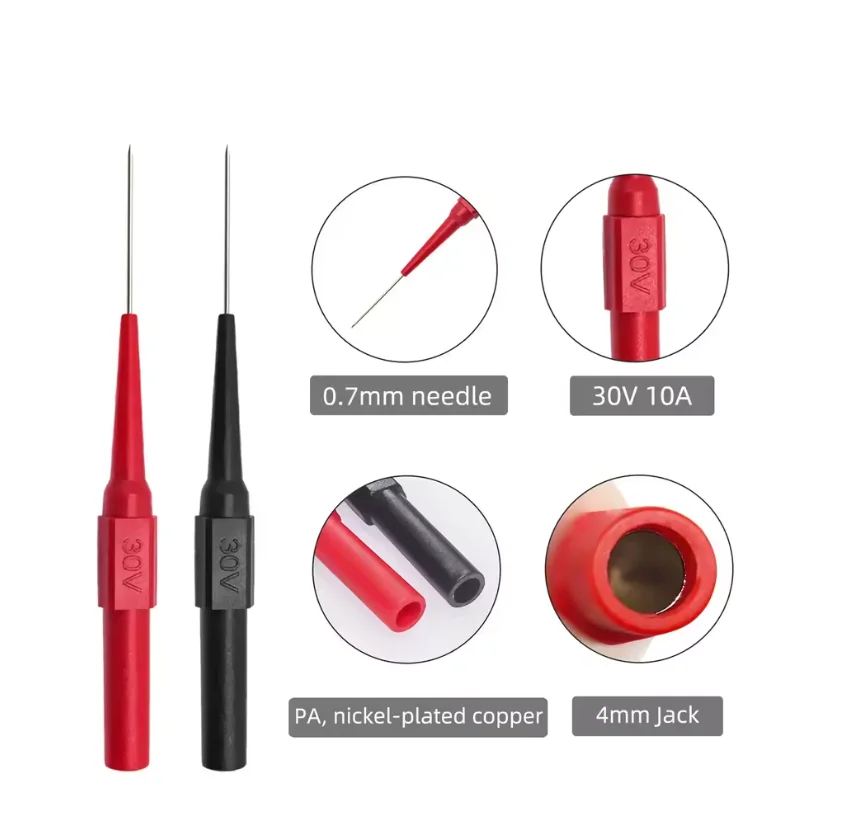 Doppelte 4-mm-stapelbare Bananenstecker-Messleitungen mit Krokodilklemmen-Testsonde, Bananenbuchse, 100 cm Multimeterkabel – Detail 3