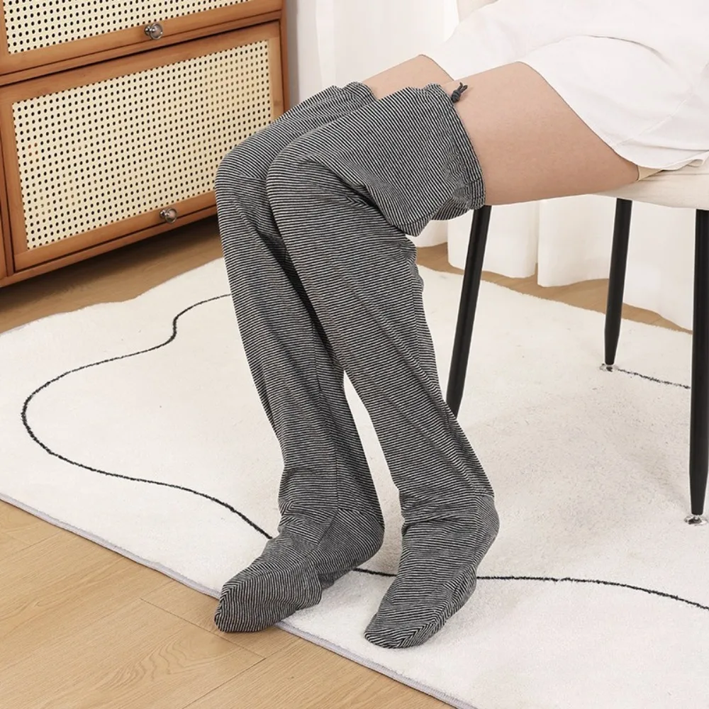 C6UD Elastische Knie-Hochfußabdeckungen mit rutschfestem Griff, thermisch für Senioren in klimatisierten Räumen