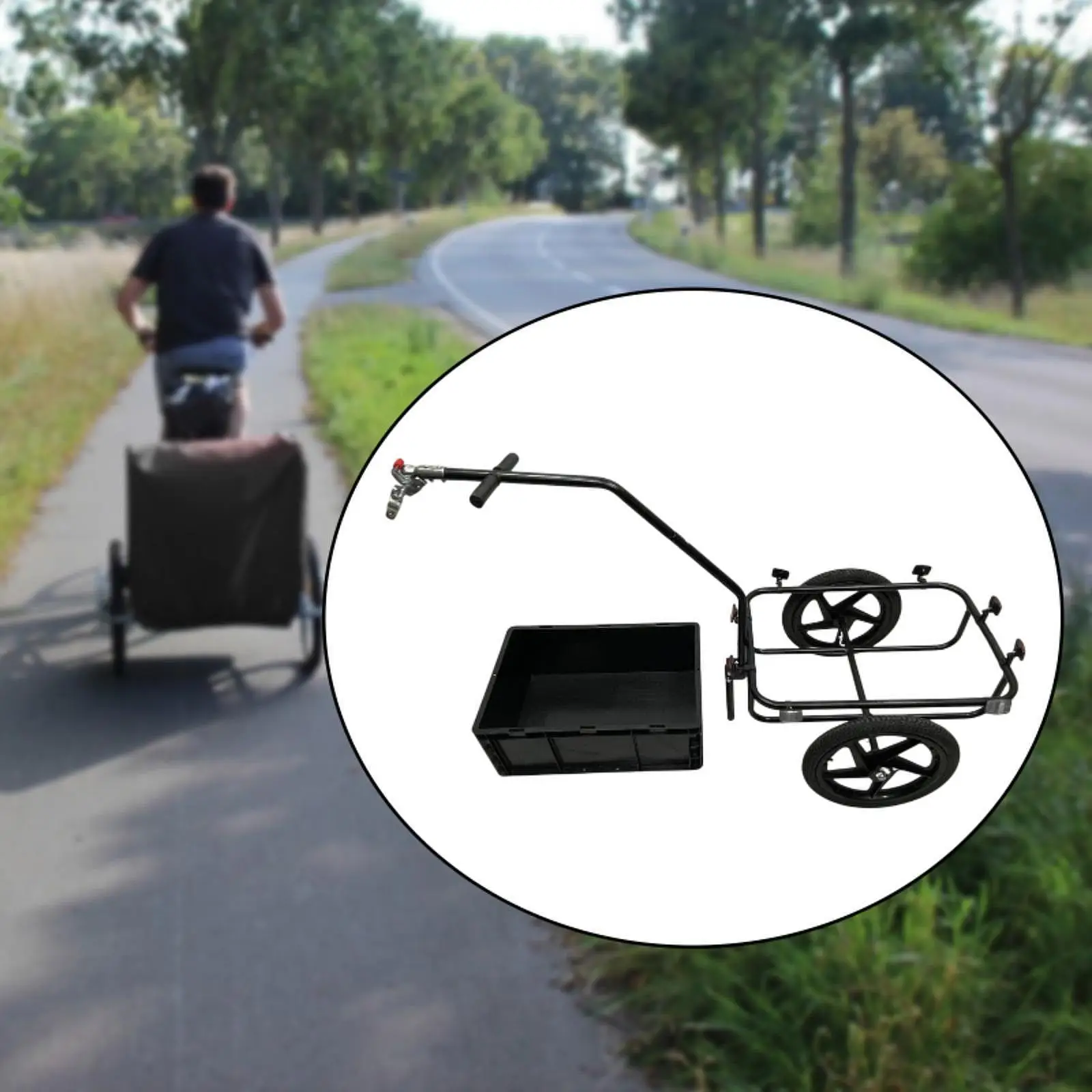 Bike Cargo Trailer Towable Multipurpose Convenient with Wheels Utility Cart