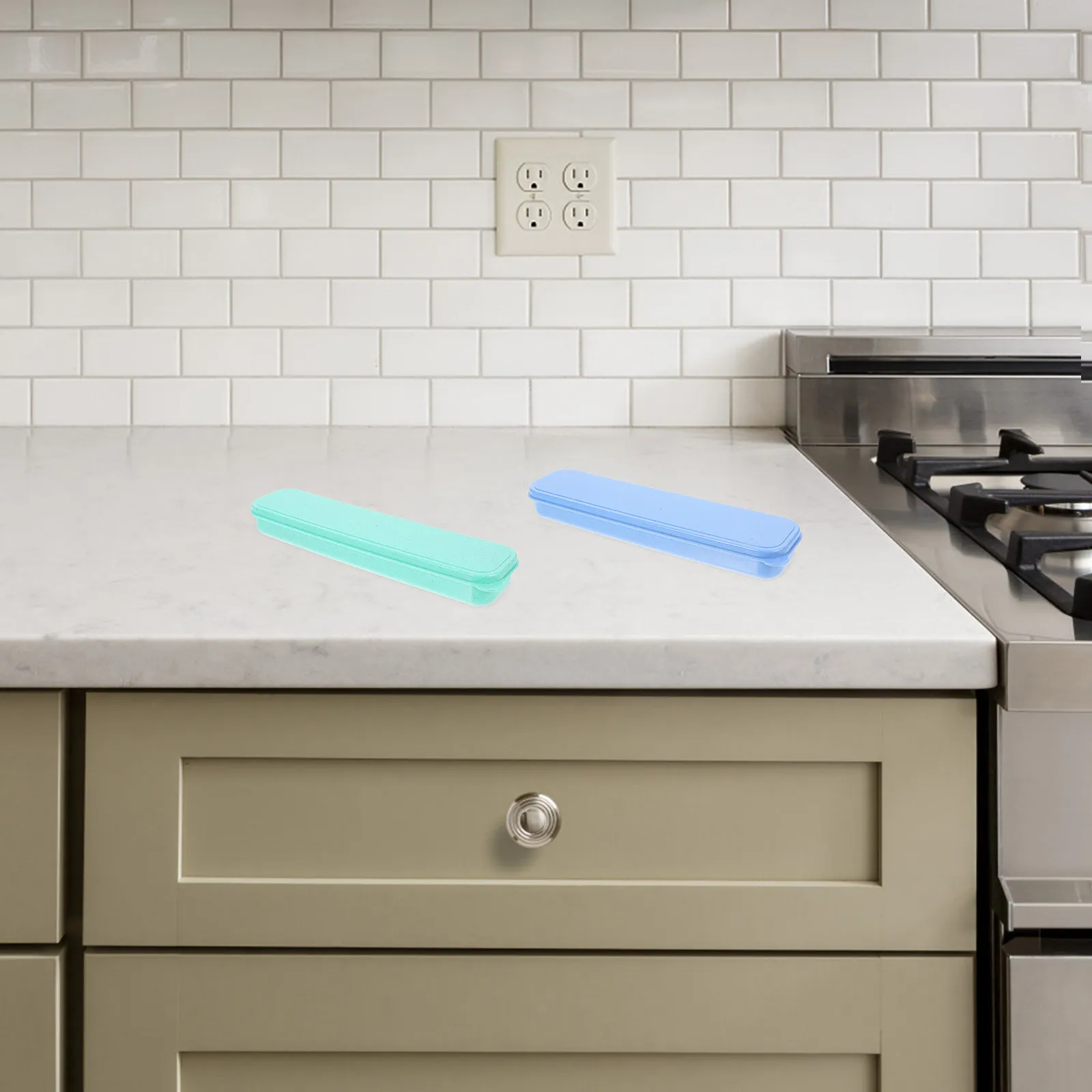 

4 Pcs Reusable Cutlery Portable Tableware Storage Case Silverware Container for