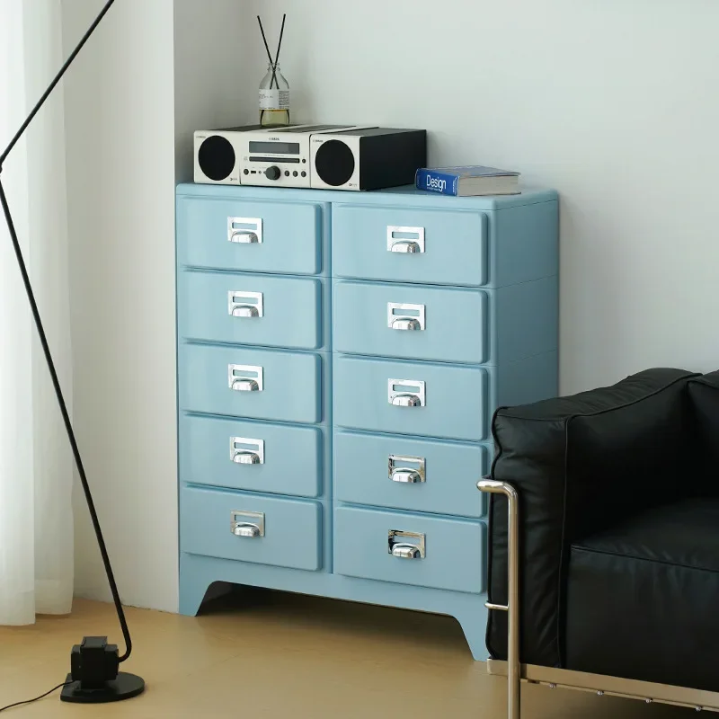 Nordic plastic bedroom shelf Internet celebrity storage chest of drawers decorative cabinet living room sofa sideboard
