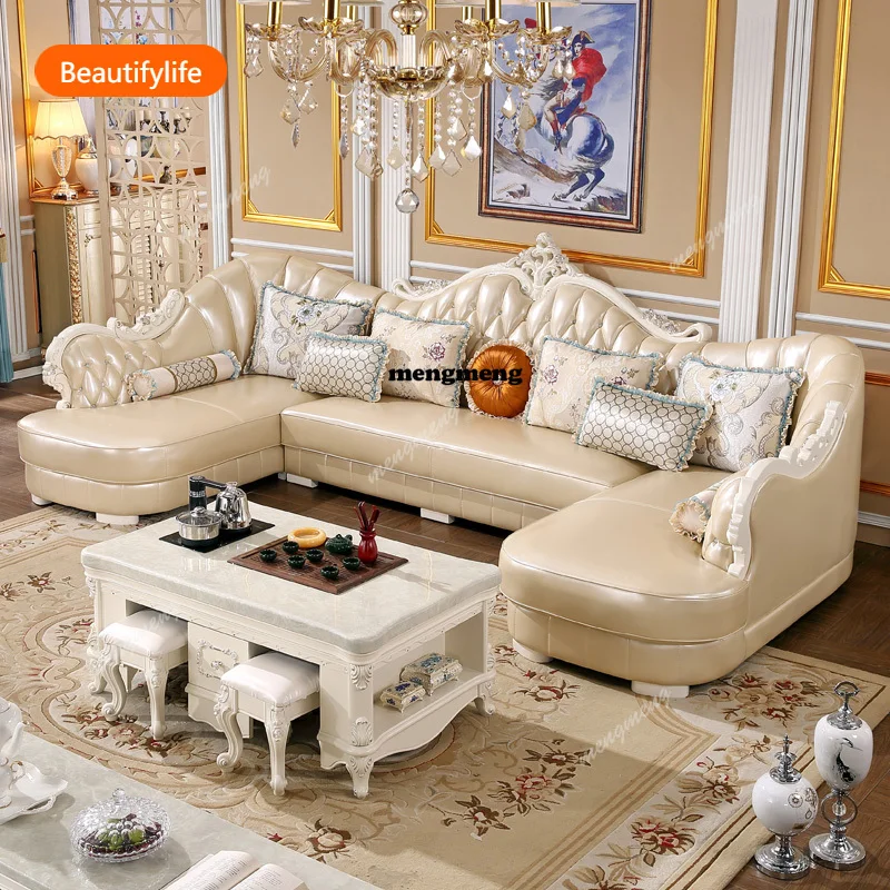 Nordic Luxury Sofas Genuine Leather Small Apartment Living Room Elegant Sofas Straight Armchairs Divano Letto Home Furniture