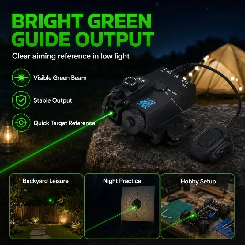 Multi‑use MINI‑A2 Green Beam Guide Indicator, Nylon Alloy Hobby Accessory Kit with Remote Control Switch