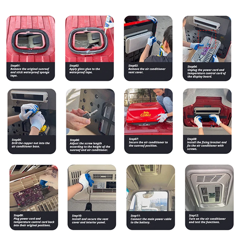 1950W New Air Conditioning System 12V 24V Roof Top Truck Parking Air Conditioner Parking Cooler Electric RV Air Conditioner