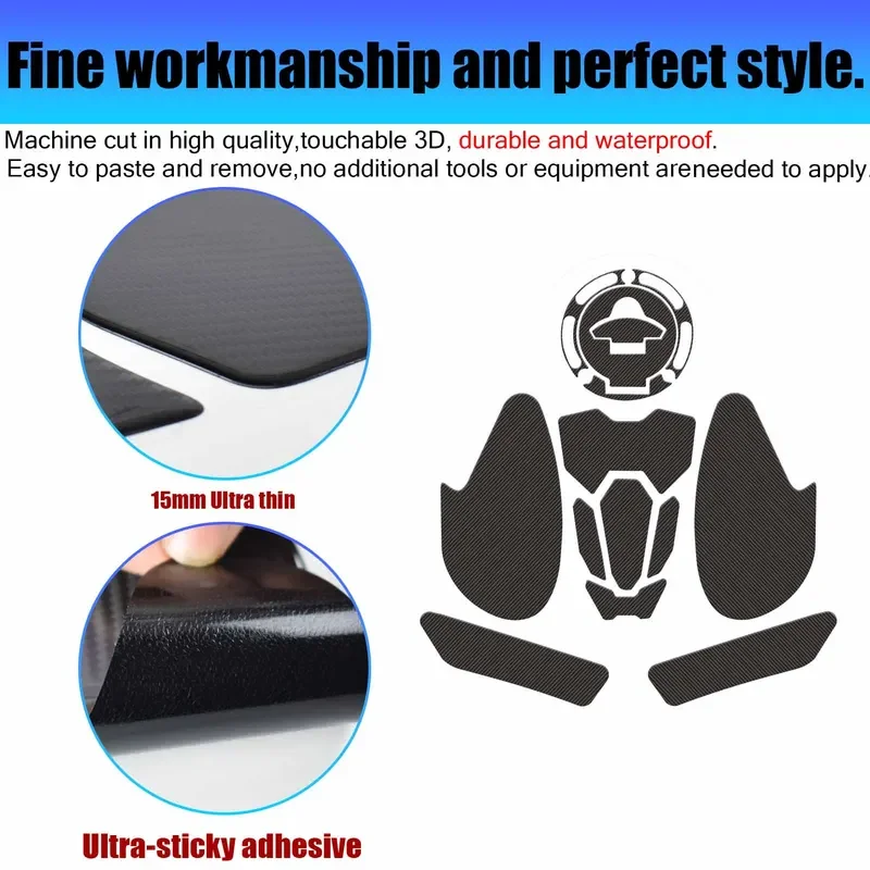 For Yamaha YZF-R3 yzfr3 2019-2022 motorcycle anti slip fuel oil tank pad side knee grip decal protector water proof Sticke 3D