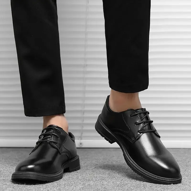 Zapatos Derby de cuero genuino con cordones para hombre, Zapatos de vestir italianos de lujo para negocios, nuevos