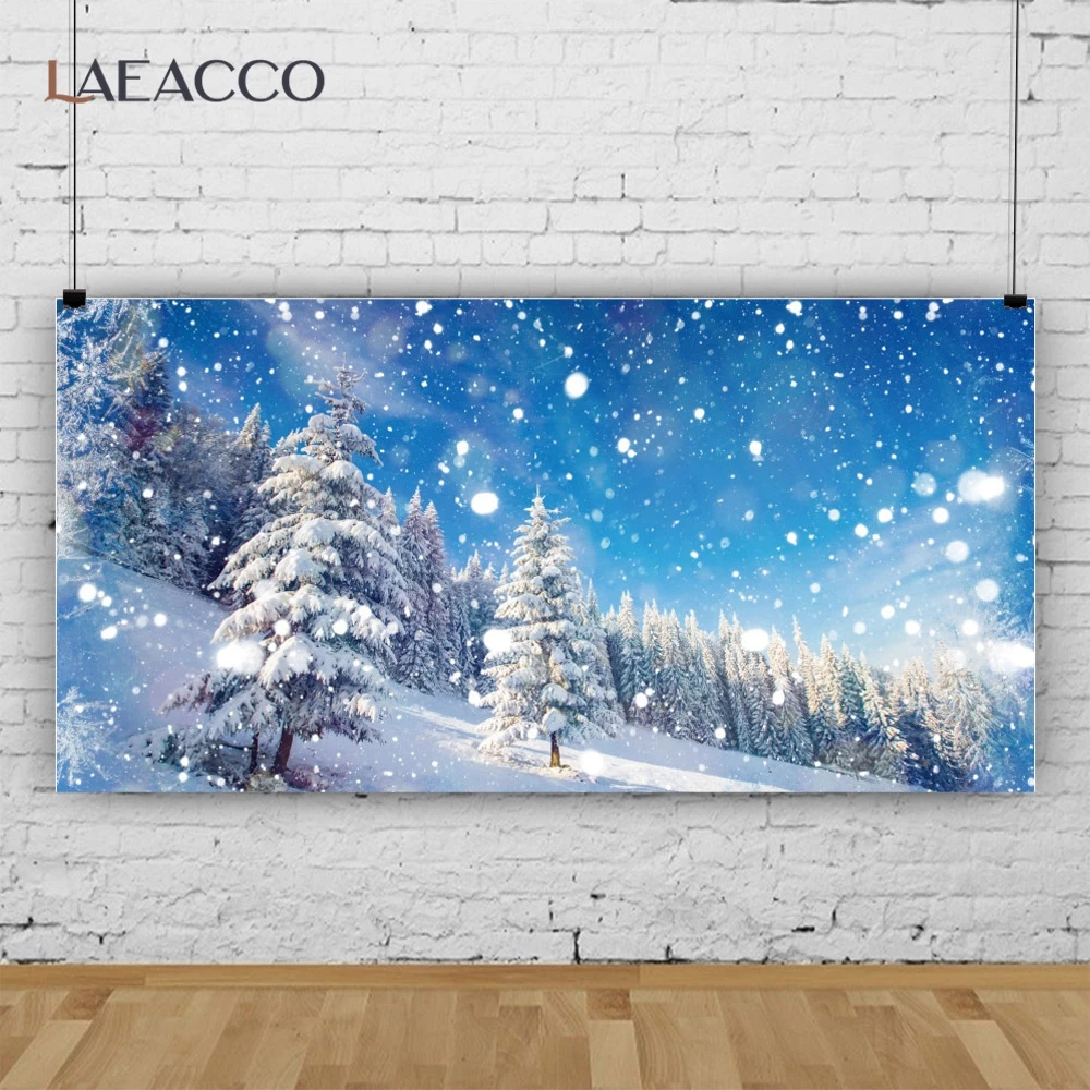 خلفية التصوير الفوتوغرافي للغابات الثلجية الشتوية ، تساقط الثلج ، الجبال الثلجية ، المناظر الطبيعية ، ديكور غرفة المعيشة ، خلفيات ضوئية