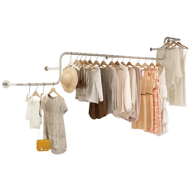 

Clothing store, display racks, wall-mounted, wall-mounted, wedding dresses, shelves