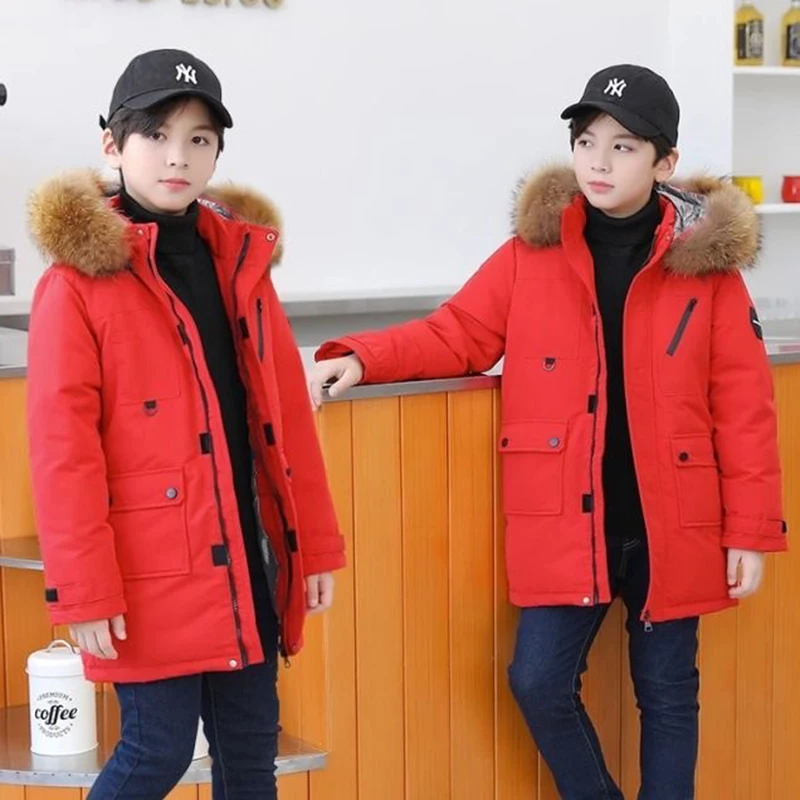 5 6 8 10 12 Years Teenagers Boys Jacket Autumn Winter Thicken Warm Kids Jacket Fashion Zipper Hooded Boys Coat New Kids Clothes