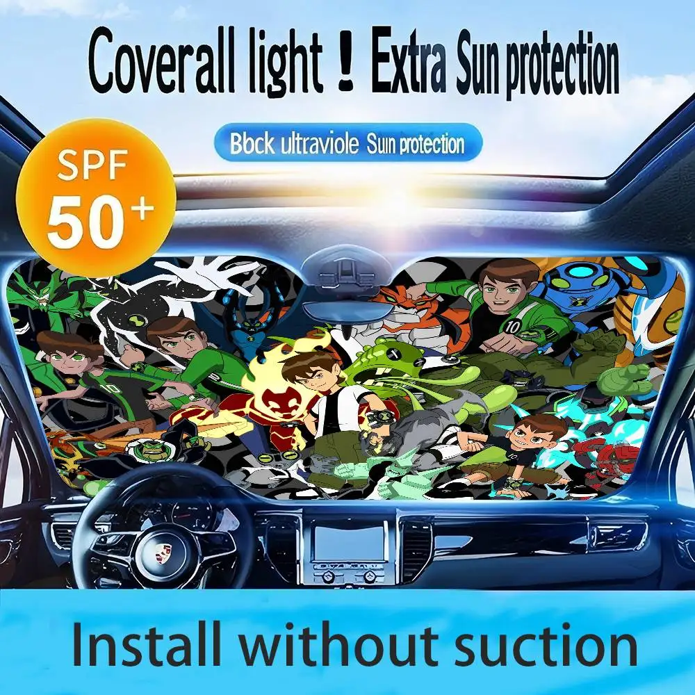 كارتون B-Ben 10.jpg الظل لغطاء الزجاج الأمامي للسيارة عاكس حامي الخصوصية ظلة ديكور هدية للنساء #5