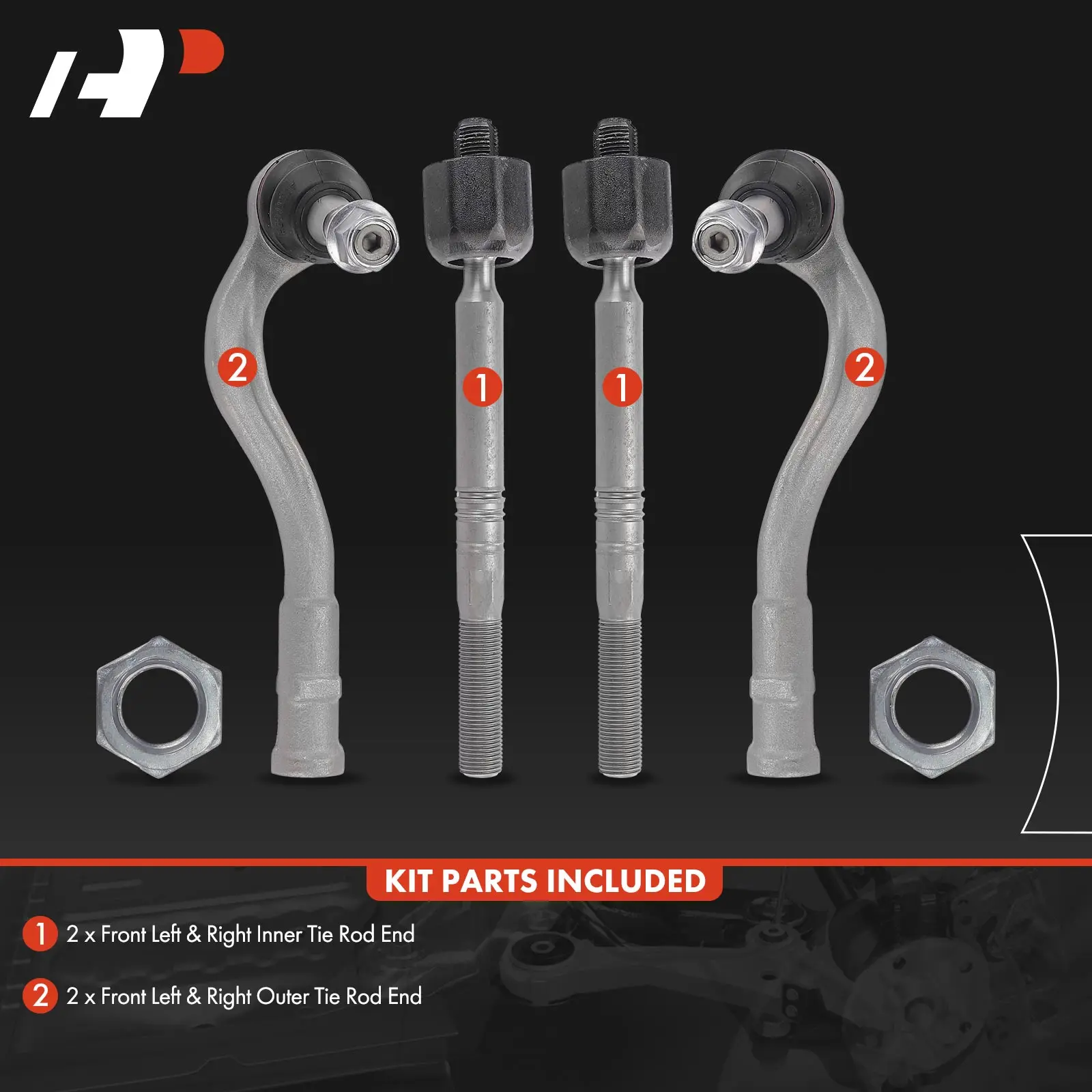 A-Premium 4x Front Inner & Outer Steering Tie Rod Ends for Audi A4 2017-2020 A4 Quattro 2017-2023 A5 Quattro S5 2018-2023 RS5