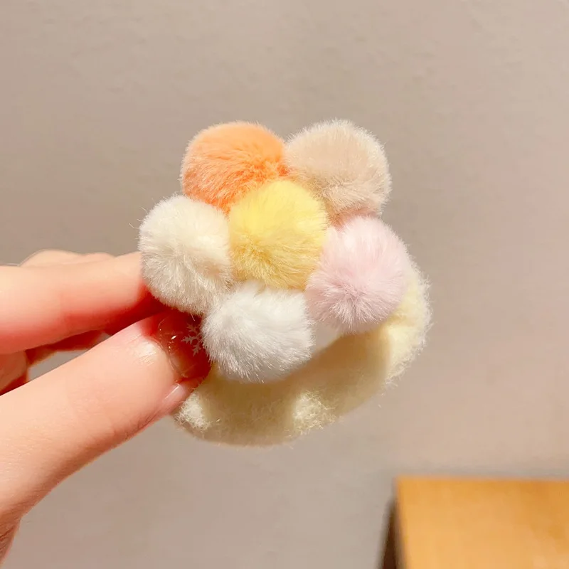 1 Uds nueva bola grande y esponjosa flor lindas bandas elásticas para el cabello para niñas accesorios para el cabello de princesa para niños lazos para el cabello para niños sombreros para bebés