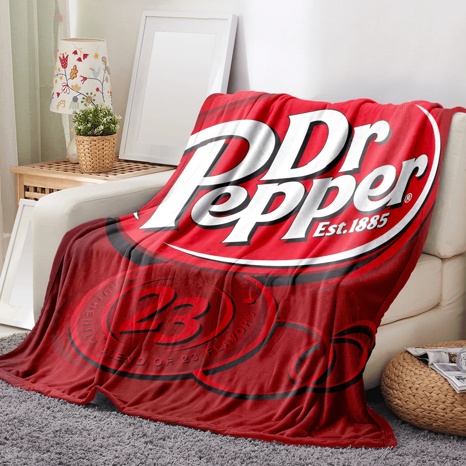 Customize Dr Pepper flannel blanket Multipurpose Soft Office Bedding Blanket PlushThin Quilt Holiday Gift