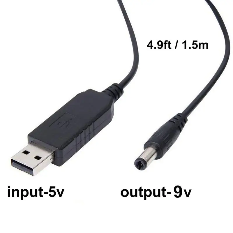 Power Boost Line DC 5V to DC 9V / 12V Step UP Moduł USB Konwerter Adapter Router Kabel 2.1x5.5mm Wtyczka